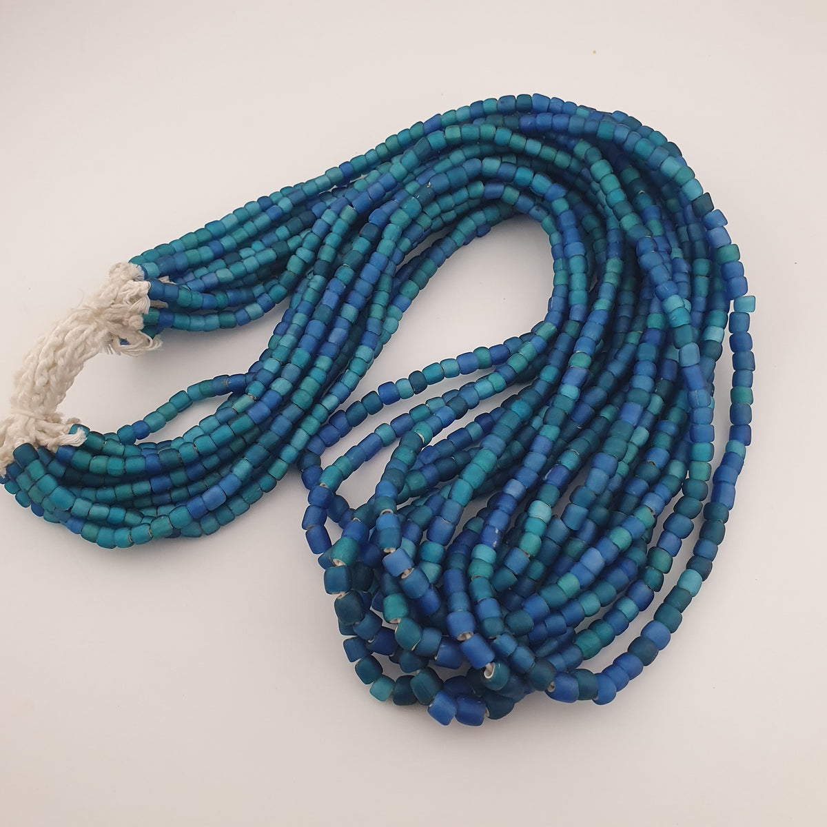 Antique Venetian Light Dark Blue 5-6mm Beads Strands Necklace