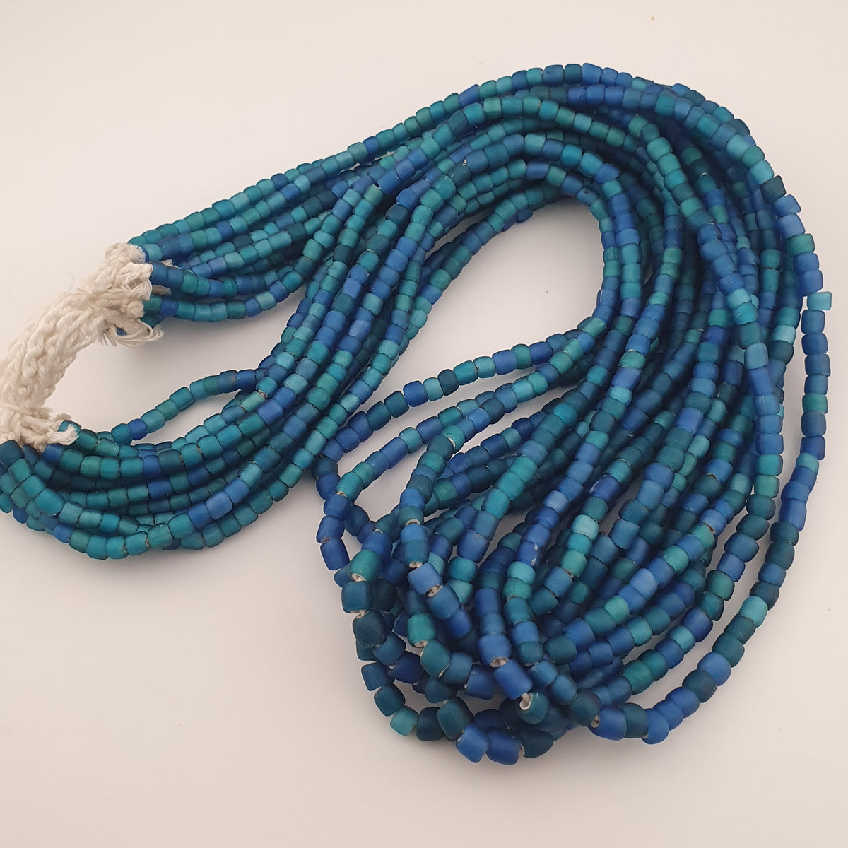 Antique Venetian Light Dark Blue 5-6mm Beads Strands Necklace