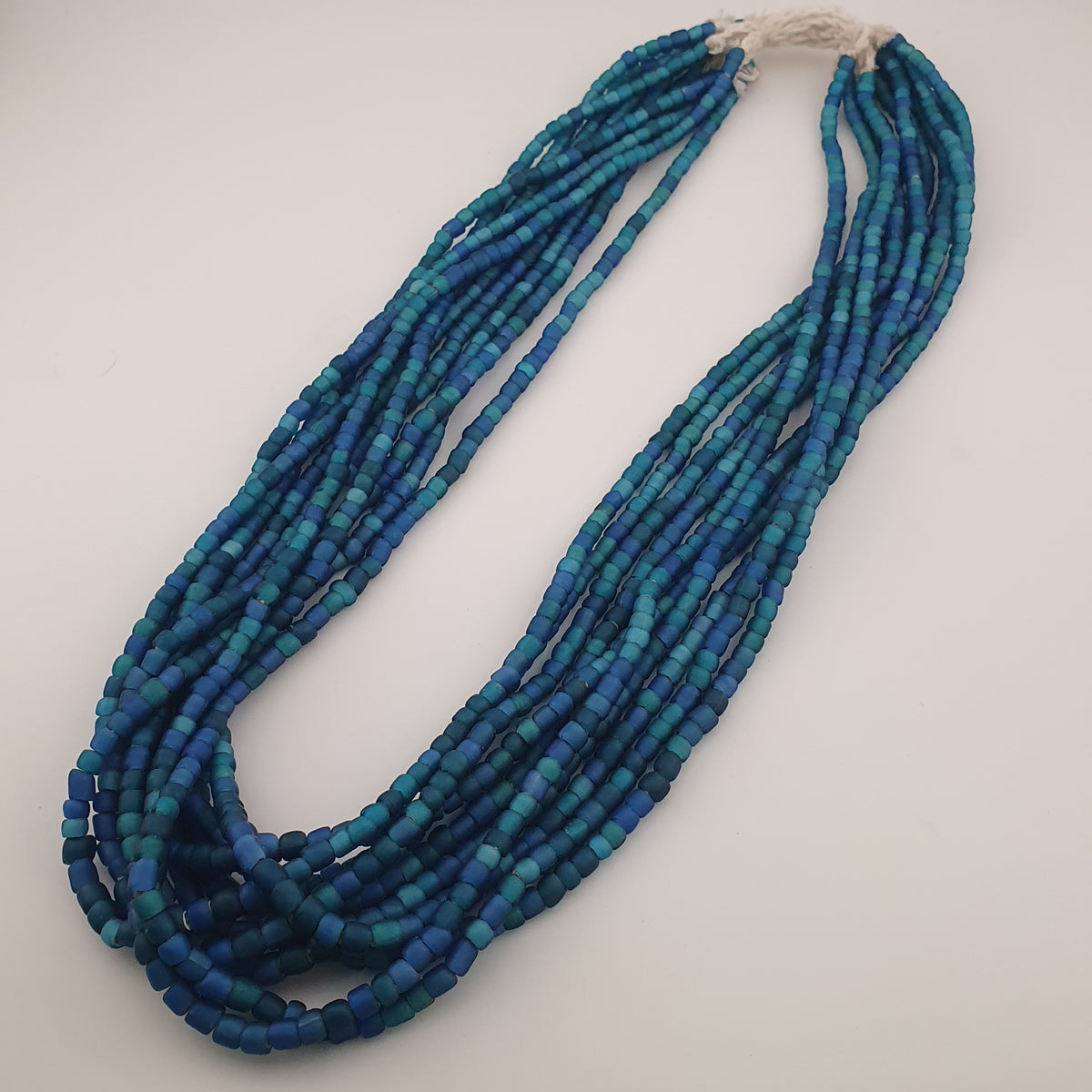 Antique Venetian Light Dark Blue 5-6mm Beads Strands Necklace