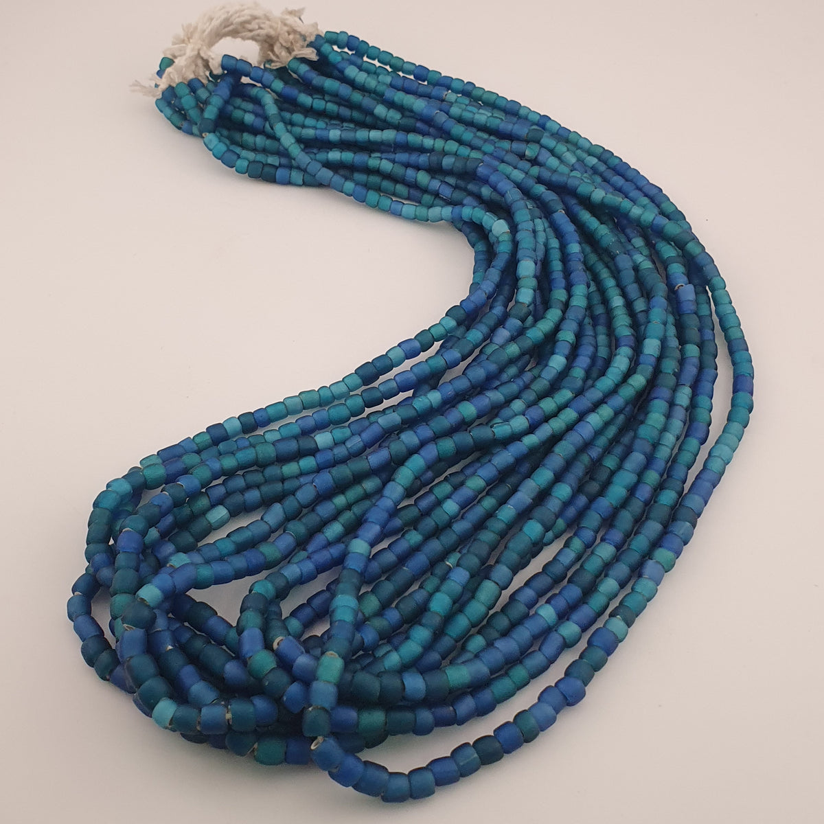 Antique Venetian Light Dark Blue 5-6mm Beads Strands Necklace