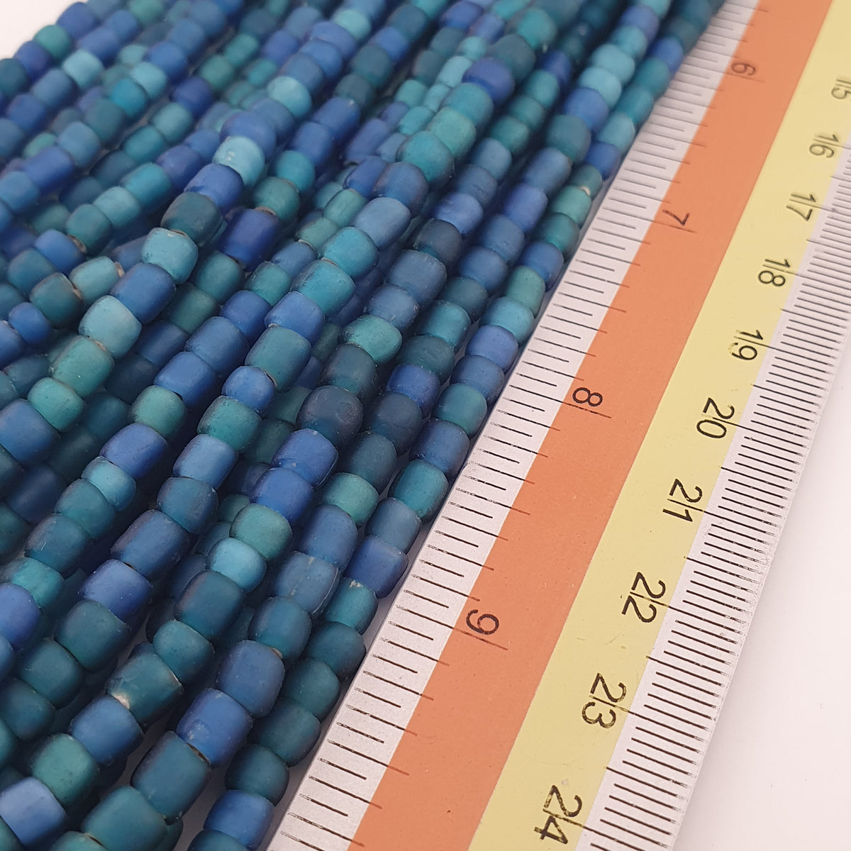 Antique Venetian Light Dark Blue 5-6mm Beads Strands Necklace