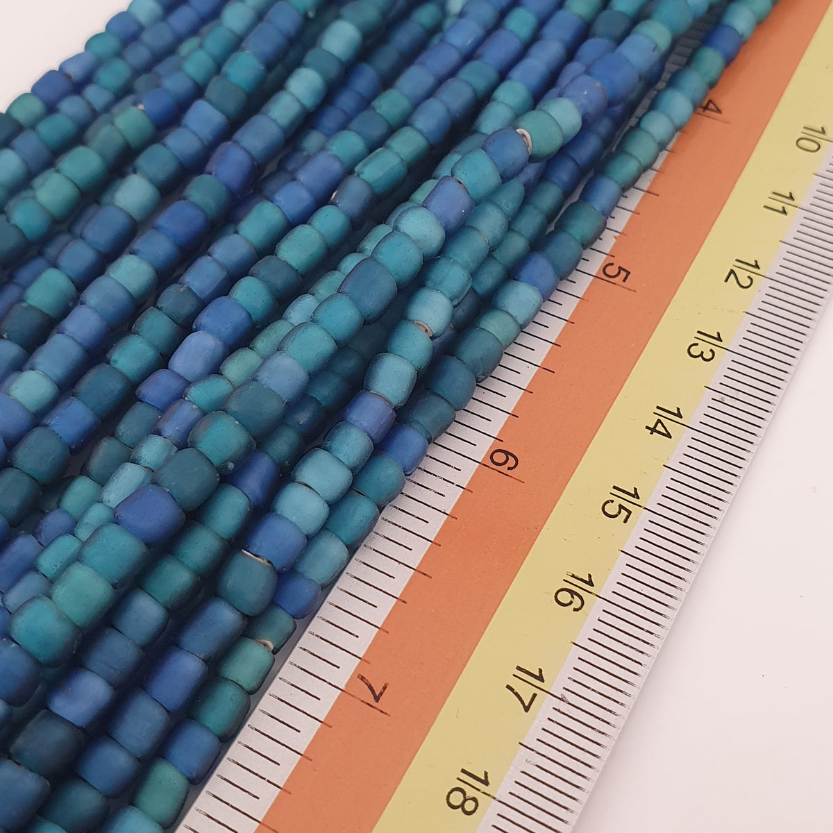 Antique Venetian Light Dark Blue 5-6mm Beads Strands Necklace