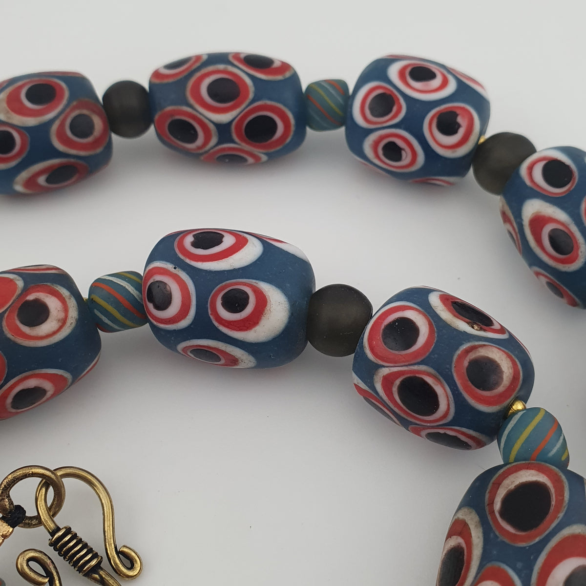 Antique Venetian Style Thousand Eye Glass Big Beads Necklace