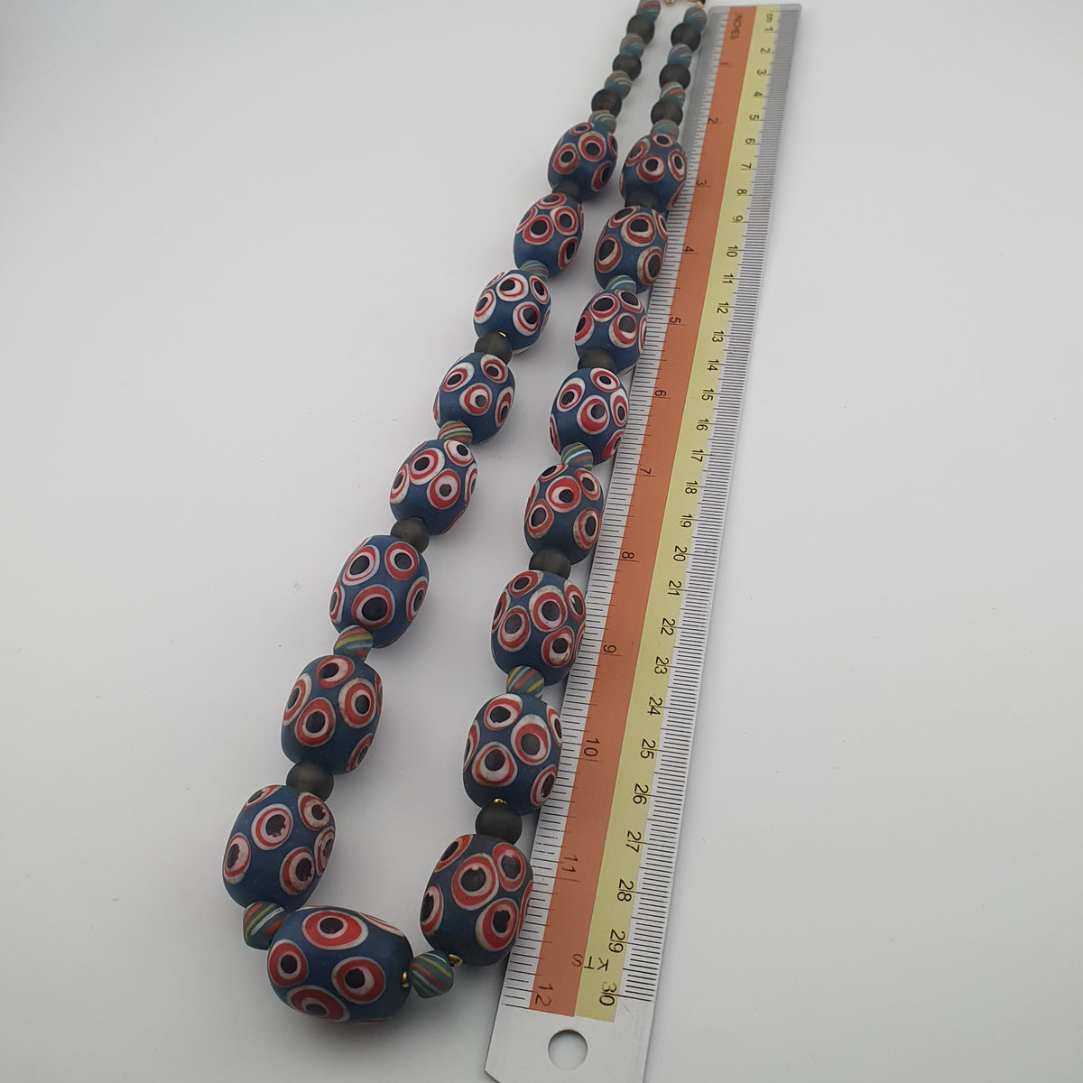 Antique Venetian Style Thousand Eye Glass Big Beads Necklace