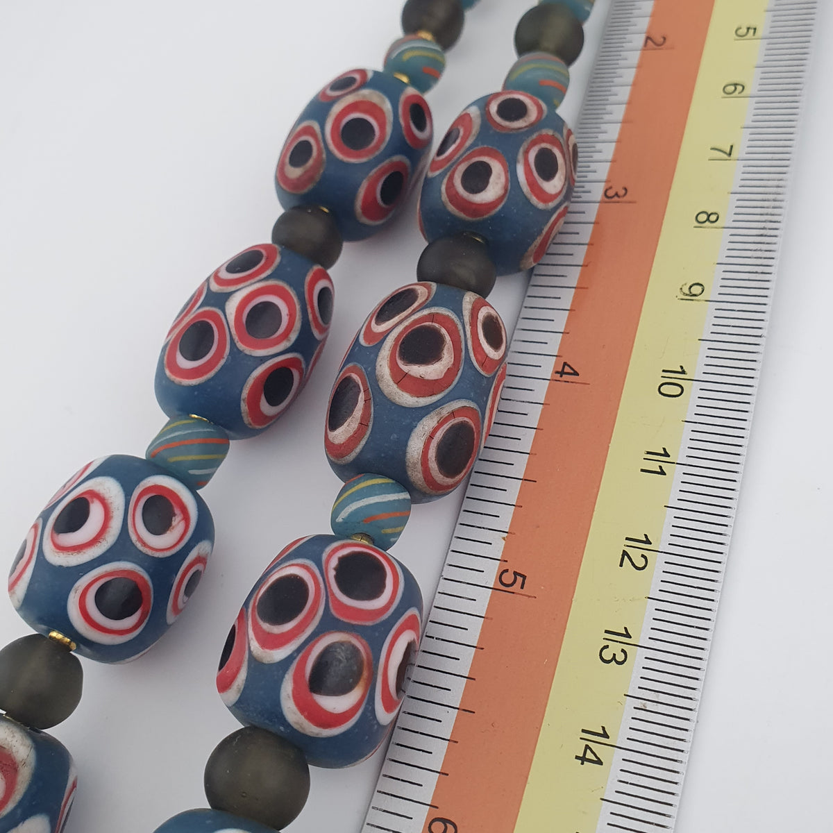 Antique Venetian Style Thousand Eye Glass Big Beads Necklace