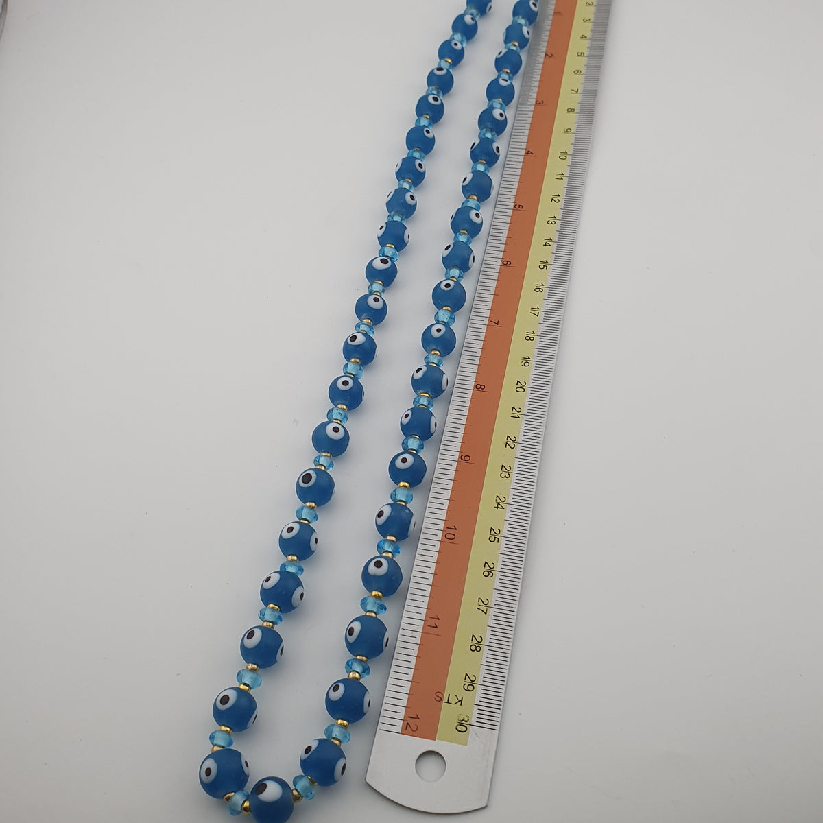 Collier de perles en verre de style vénitien vintage Œil de Turc