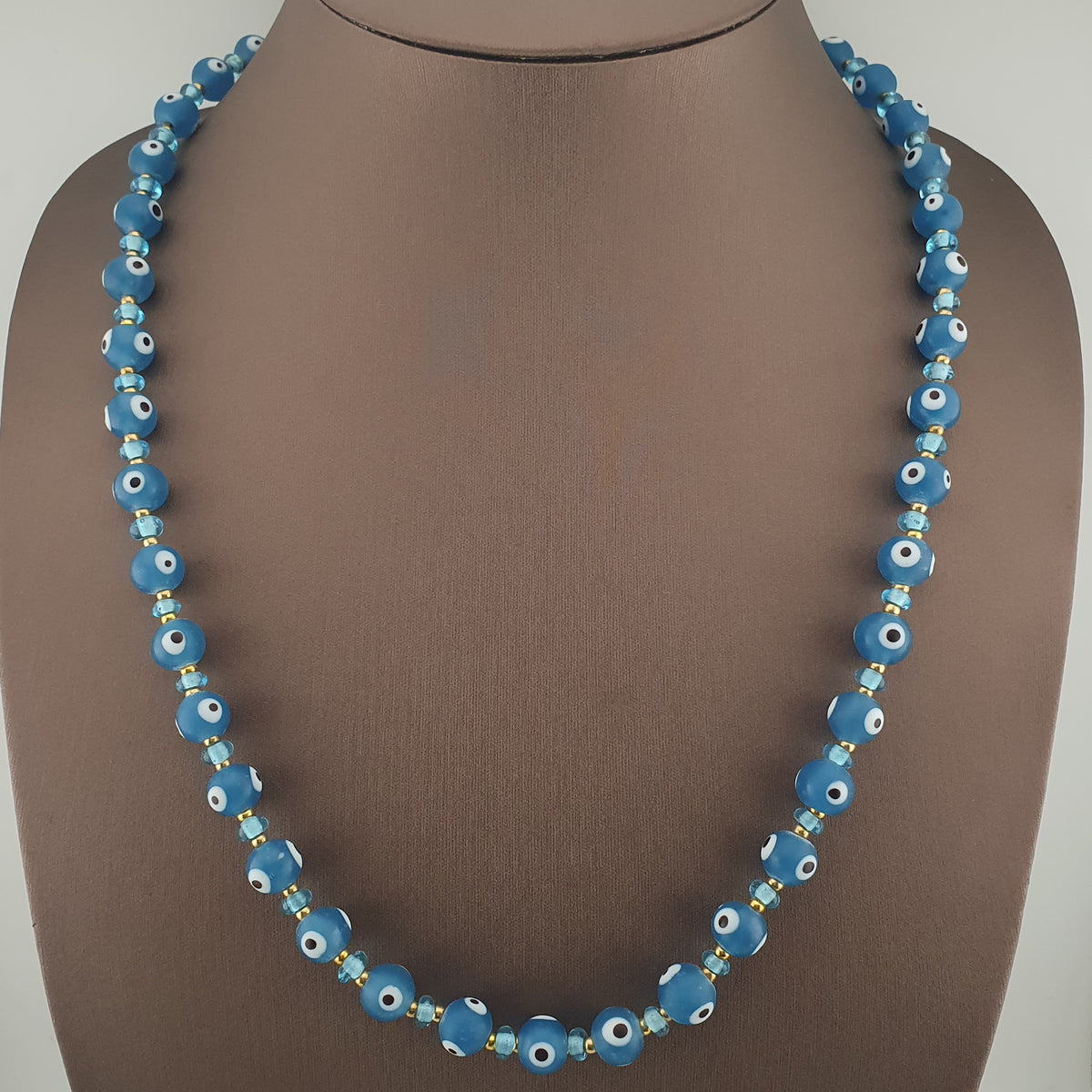 Collier de perles en verre de style vénitien vintage Œil de Turc