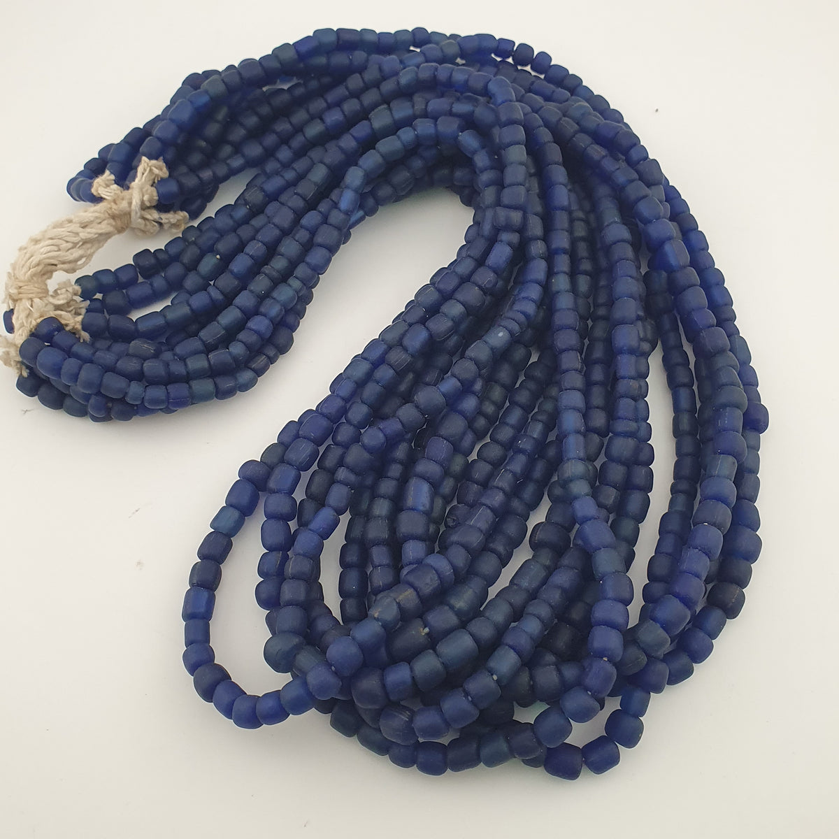 Vintage African Style Irregular Shape Cobalt Blue - 6.5mm-7.5mm Glass Beads Strand