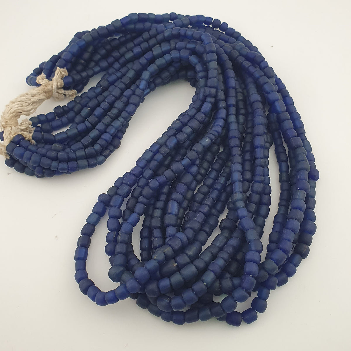 Vintage African Style Irregular Shape Cobalt Blue - 6.5mm-7.5mm Glass Beads Strand