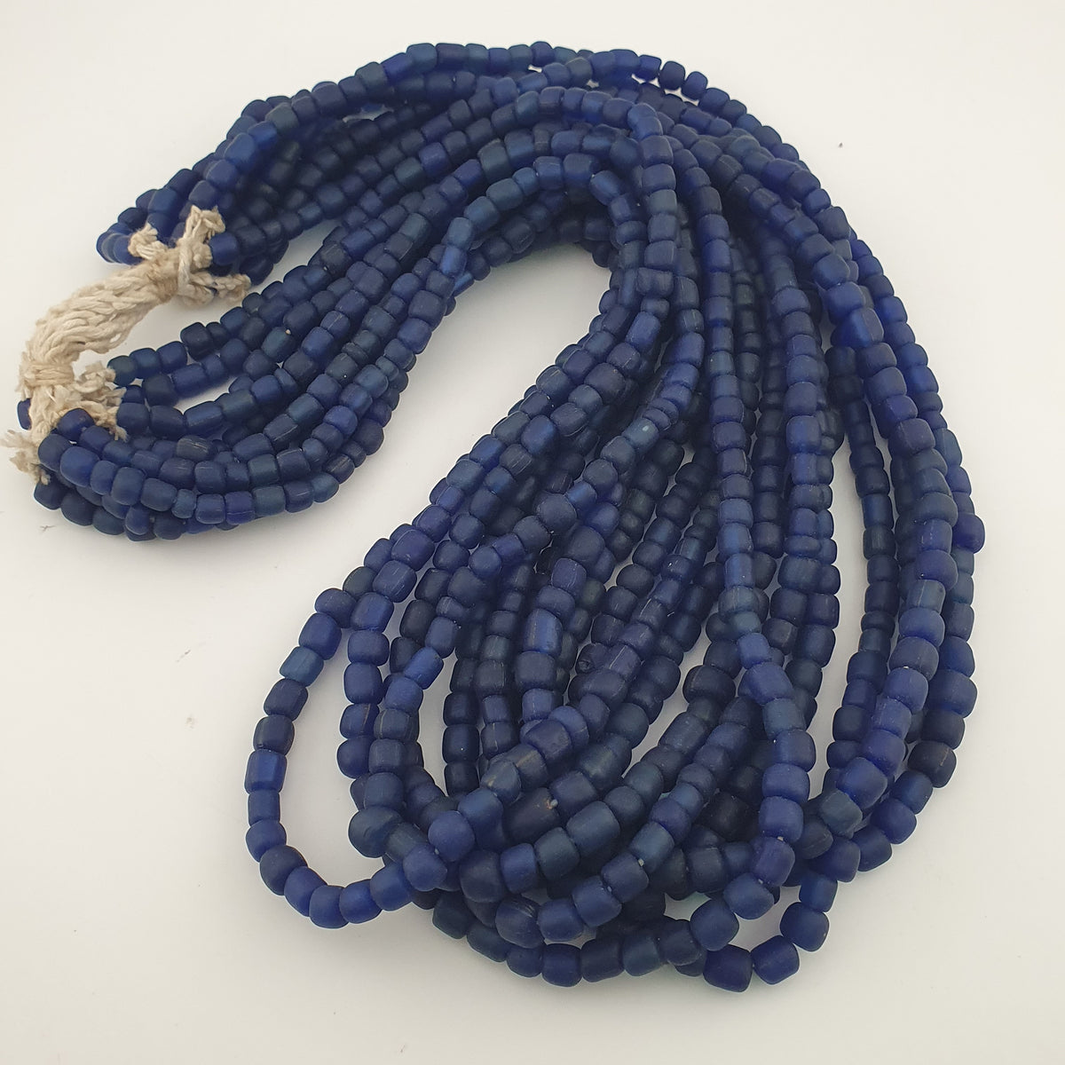 Vintage African Style Irregular Shape Cobalt Blue - 6.5mm-7.5mm Glass Beads Strand