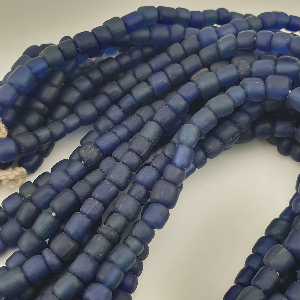 Vintage African Style Irregular Shape Cobalt Blue - 6.5mm-7.5mm Glass Beads Strand