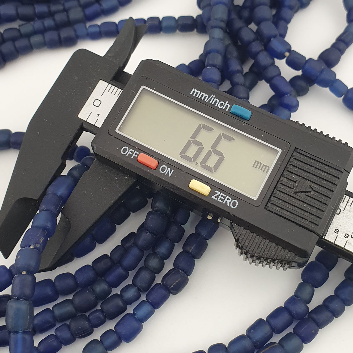 Vintage African Style Irregular Shape Cobalt Blue - 6.5mm-7.5mm Glass Beads Strand
