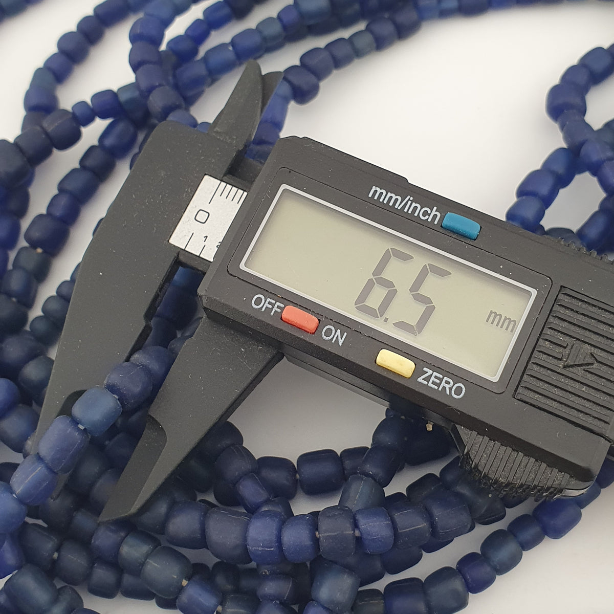 Vintage African Style Irregular Shape Cobalt Blue - 6.5mm-7.5mm Glass Beads Strand