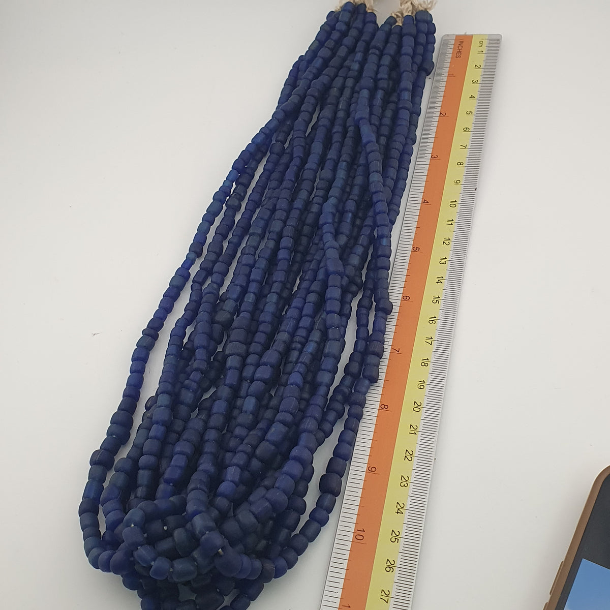 Vintage African Style Irregular Shape Cobalt Blue - 6.5mm-7.5mm Glass Beads Strand