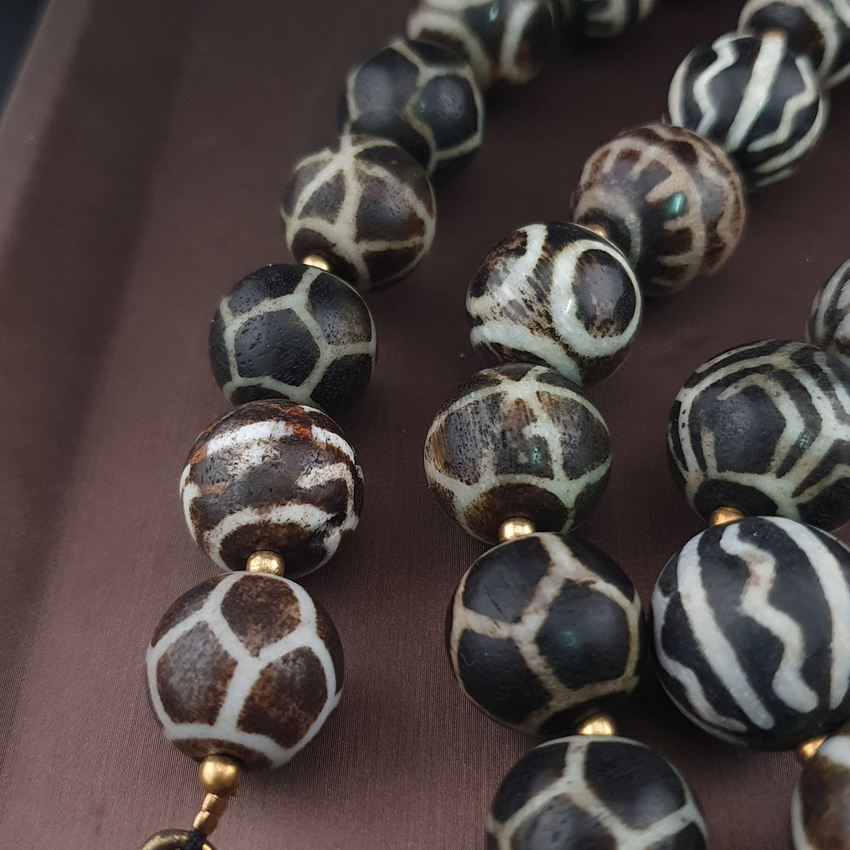 Ancient Burmese Pumtek Pyu PetrifiedWood Beads Necklace