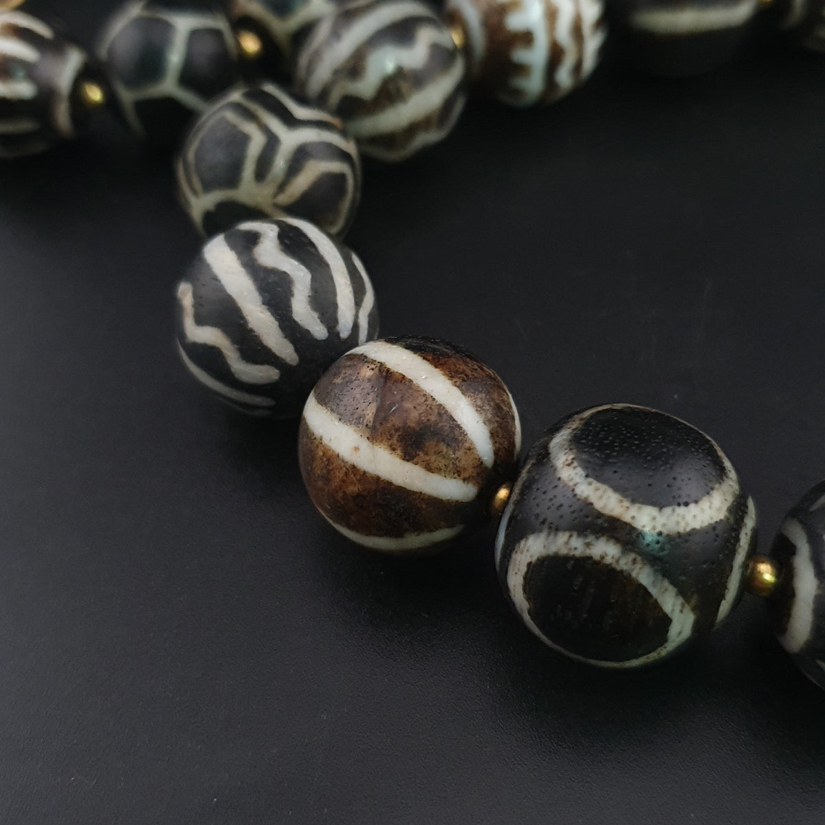 Ancient Burmese Pumtek Pyu PetrifiedWood Beads Necklace