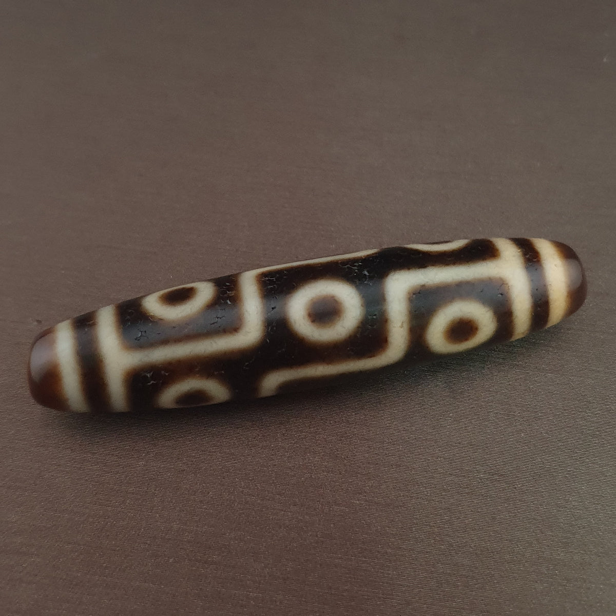 Pendentif Amulette Tibétaine Ancienne Agate Dzi 9 Yeux de l'Himalaya
