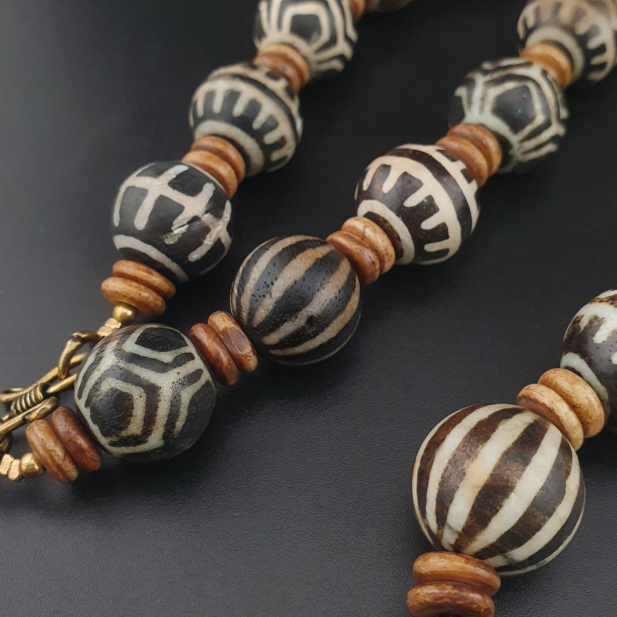 Collier de perles Pumtek Pyu antiques birmanes