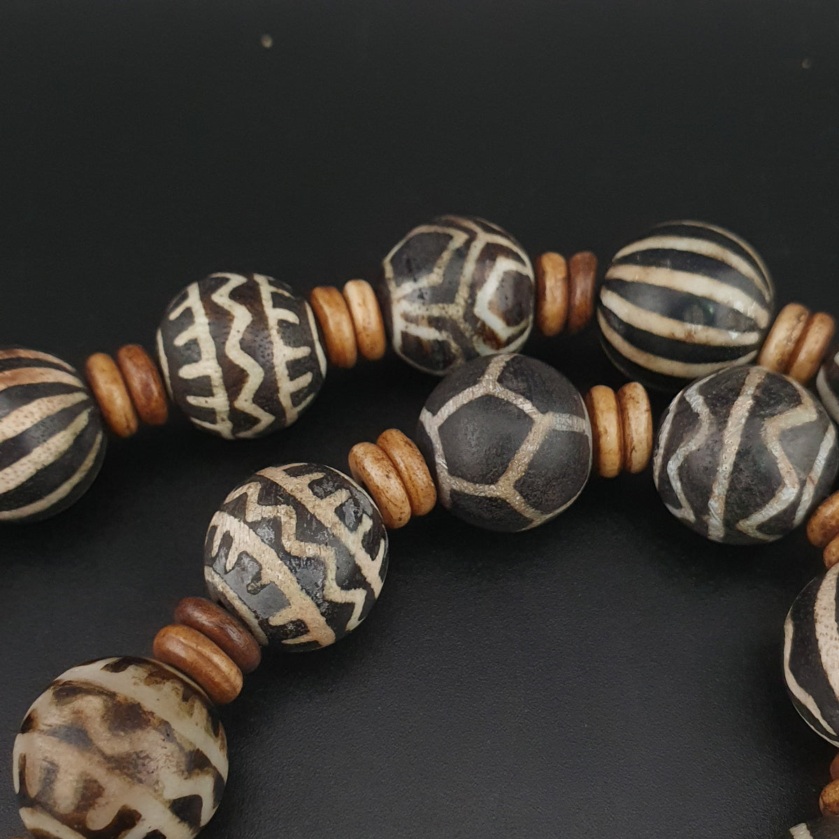 Collier de perles Pumtek Pyu antiques birmanes