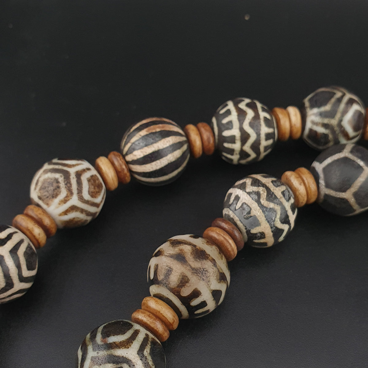 Collier de perles Pumtek Pyu antiques birmanes