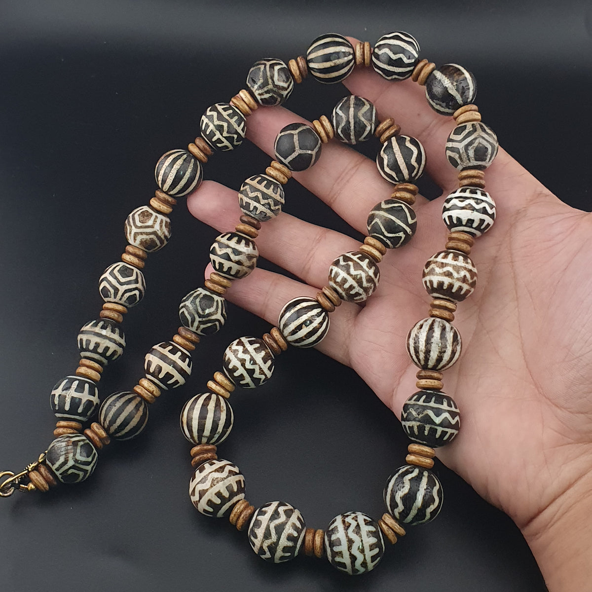 Collier de perles Pumtek Pyu antiques birmanes