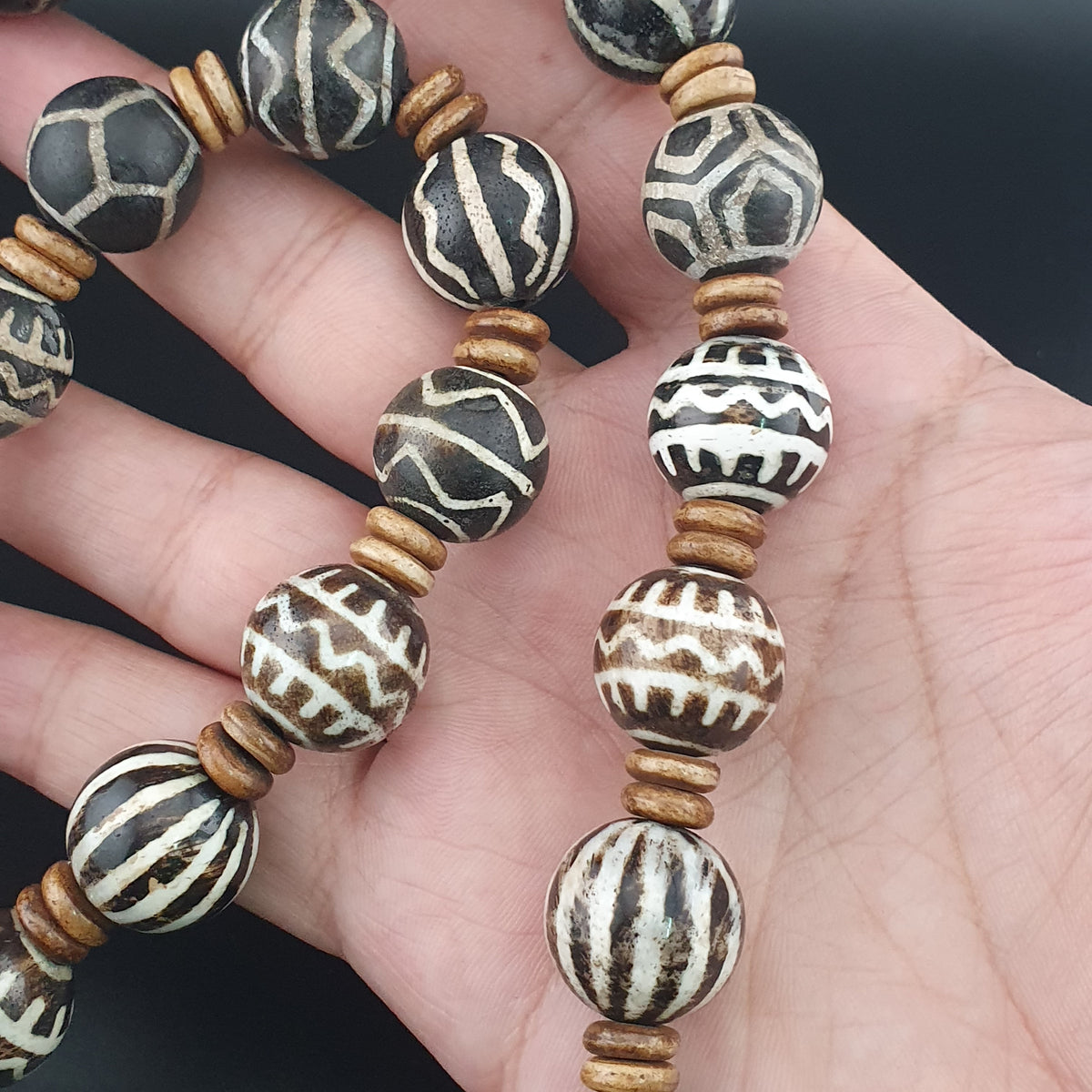 Collier de perles Pumtek Pyu antiques birmanes