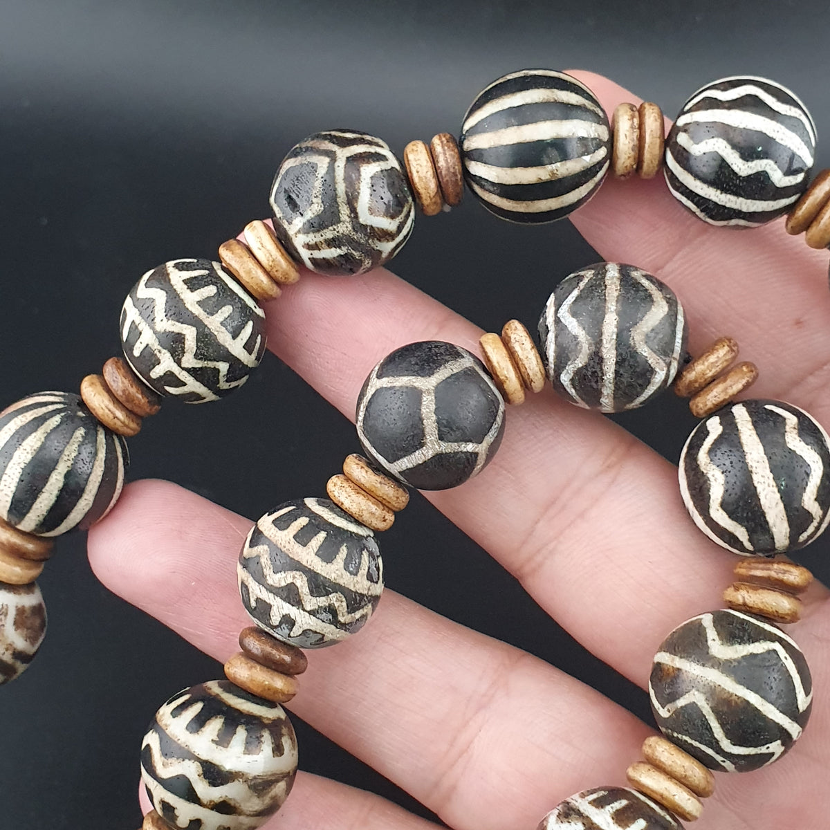 Collier de perles Pumtek Pyu antiques birmanes