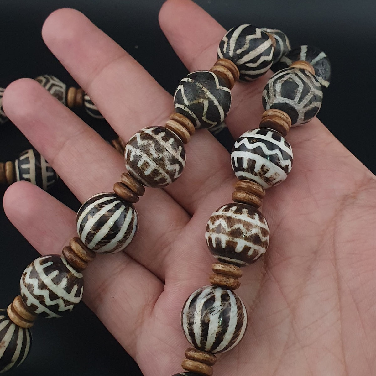 Collier de perles Pumtek Pyu antiques birmanes