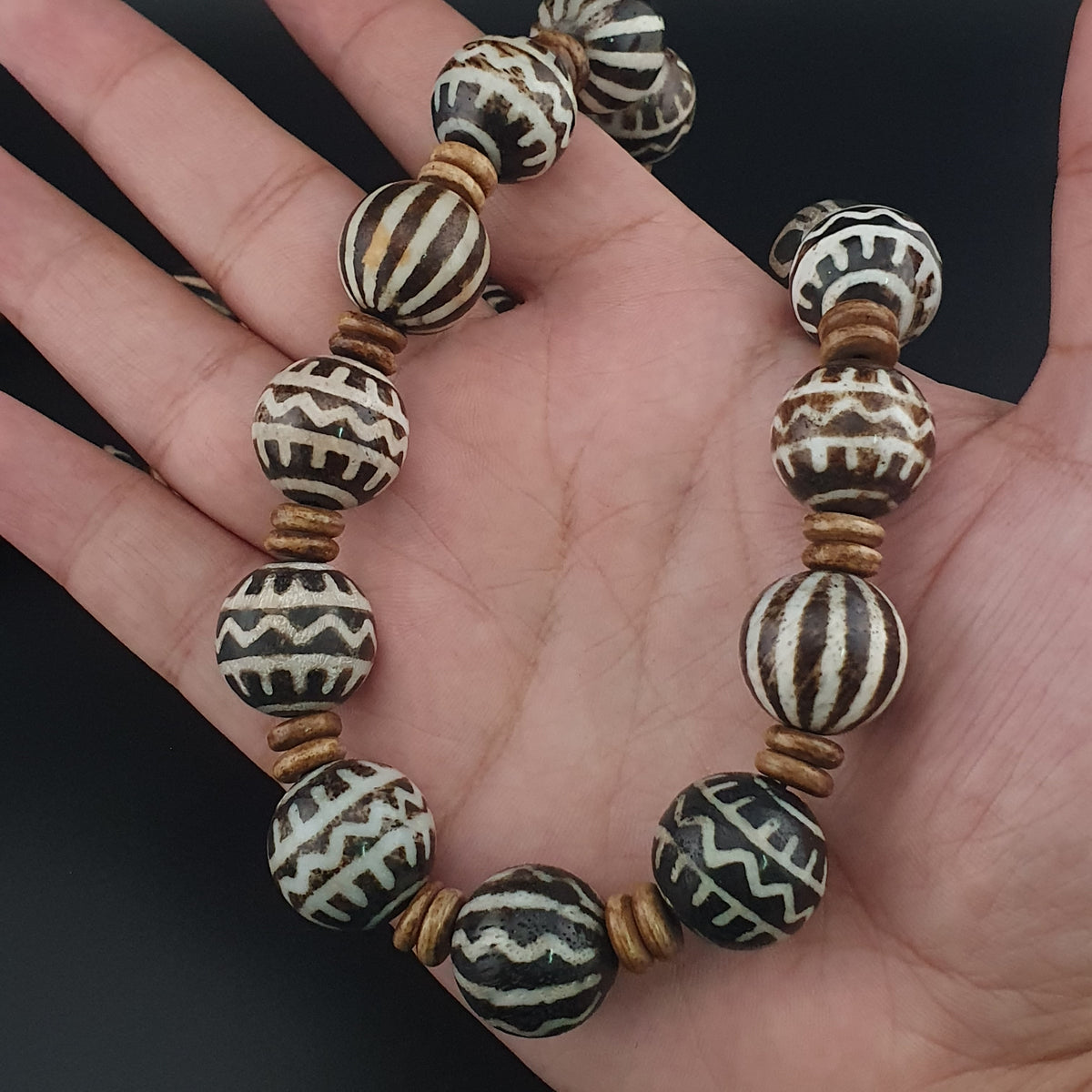 Collier de perles Pumtek Pyu antiques birmanes