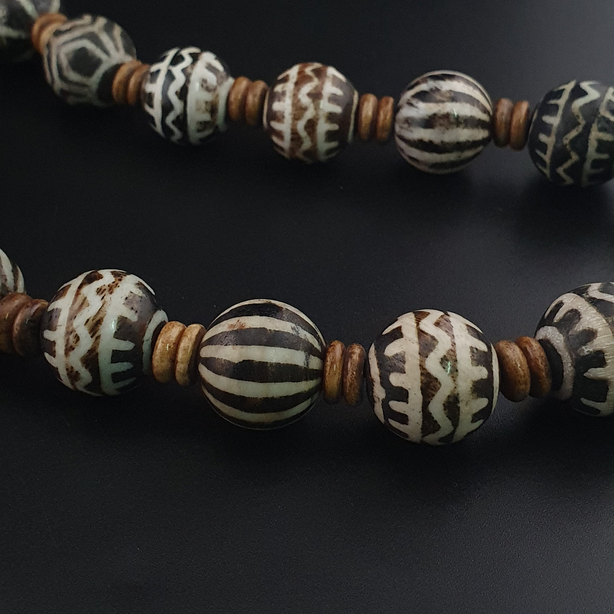 Collier de perles Pumtek Pyu antiques birmanes