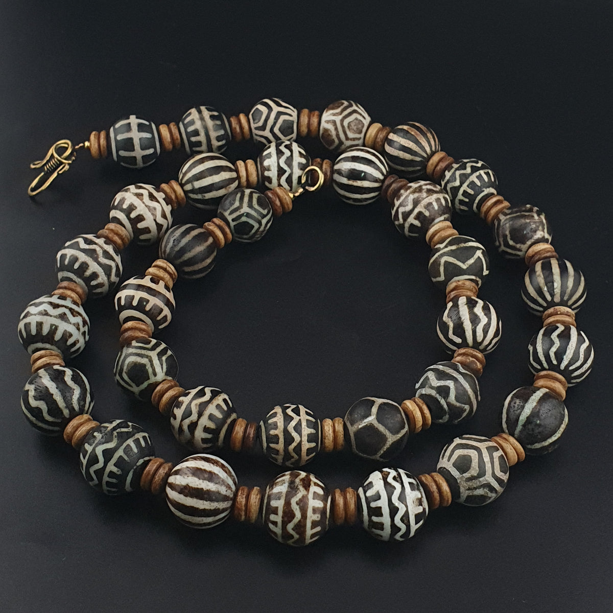 Collier de perles Pumtek Pyu antiques birmanes