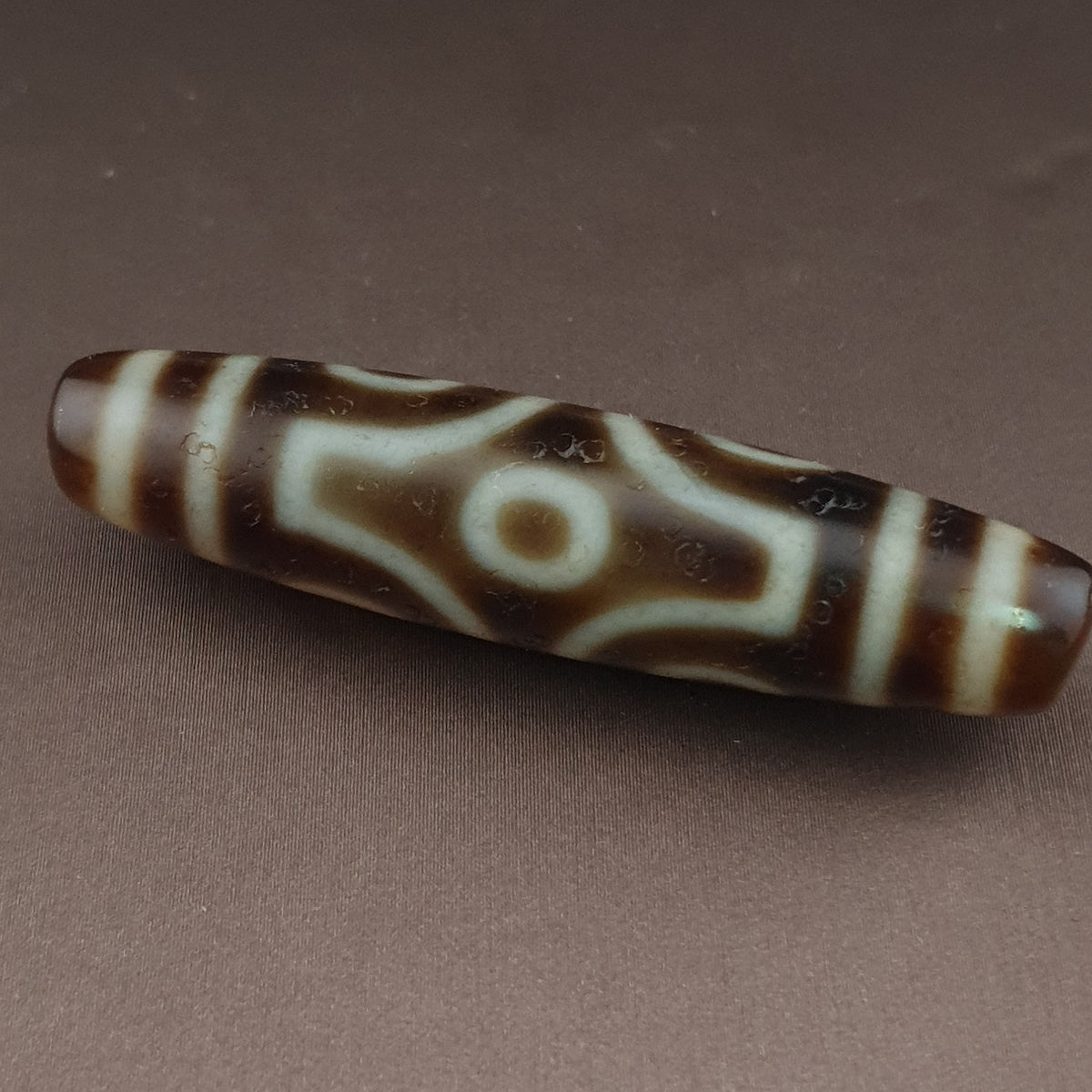 Antike tibetische 6-Augen-Himalaya-Achat-Dzi-Perle Amulett Anhänger