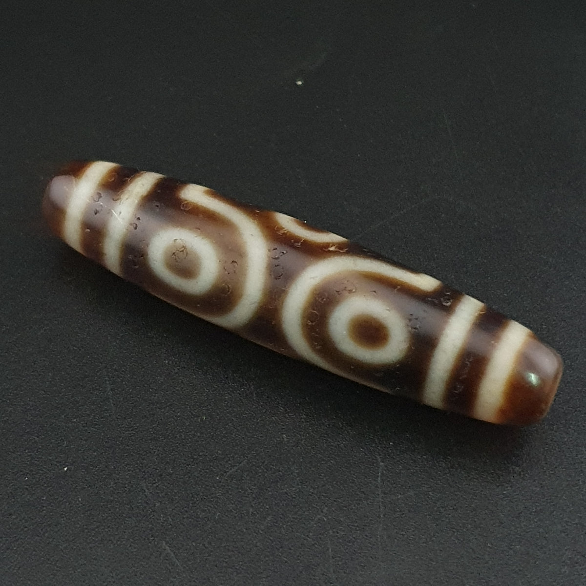 Antike tibetische 6-Augen-Himalaya-Achat-Dzi-Perle Amulett Anhänger