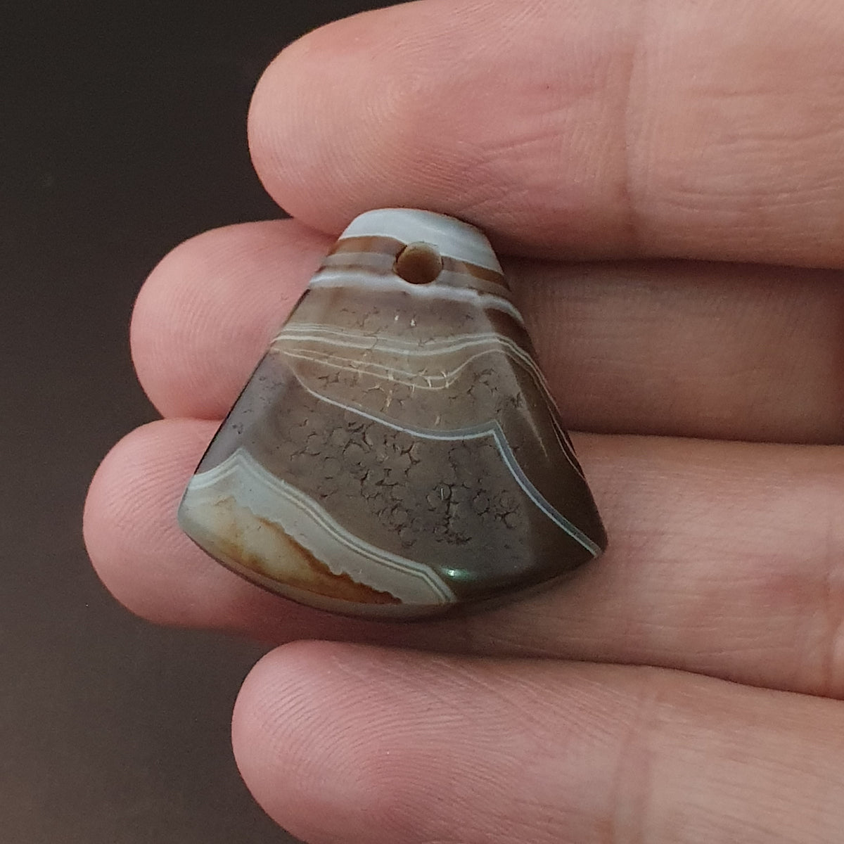 Vintage Natural Eyes Suliemani Agate Bead Amulet Pendant