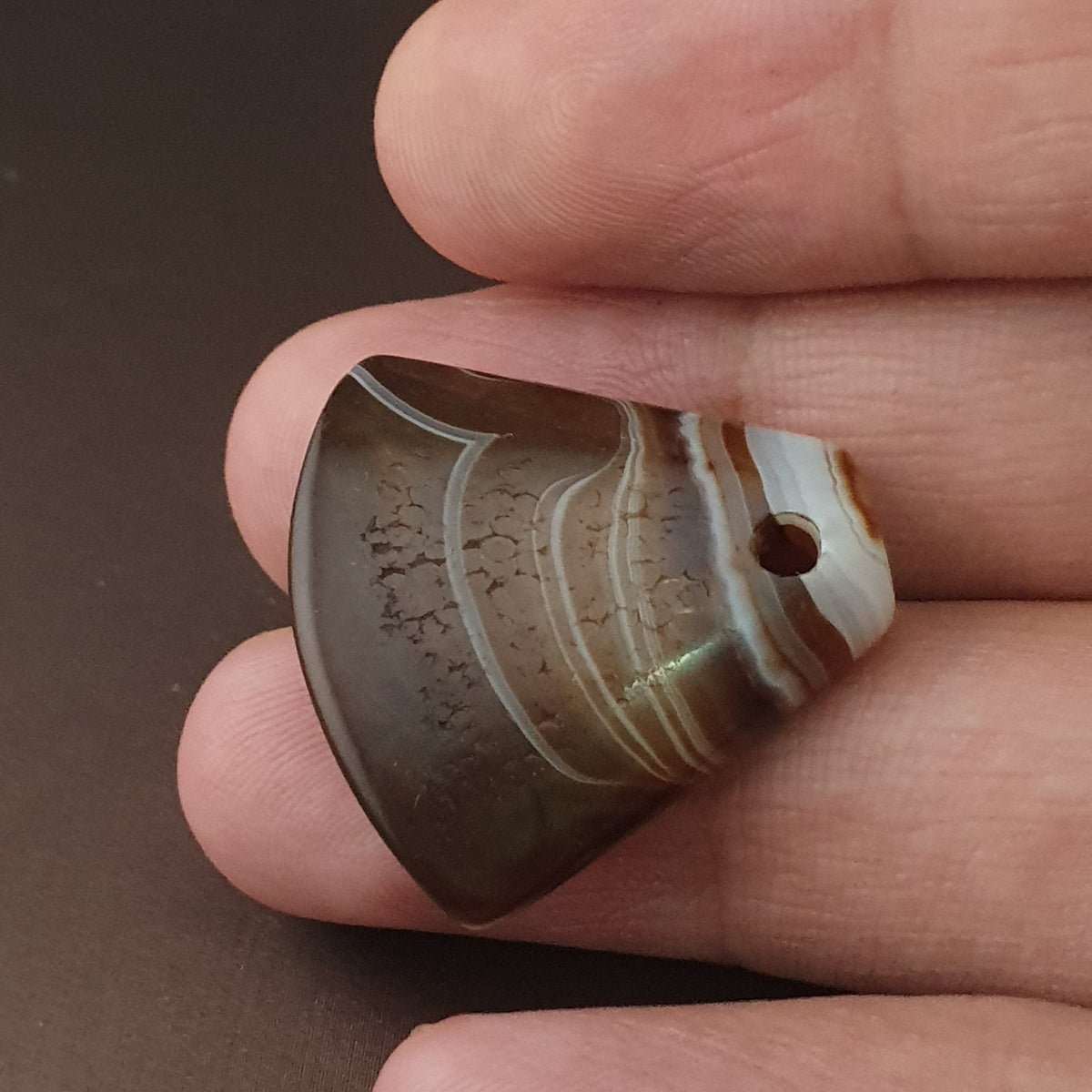 Vintage Natural Eyes Suliemani Agate Bead Amulet Pendant