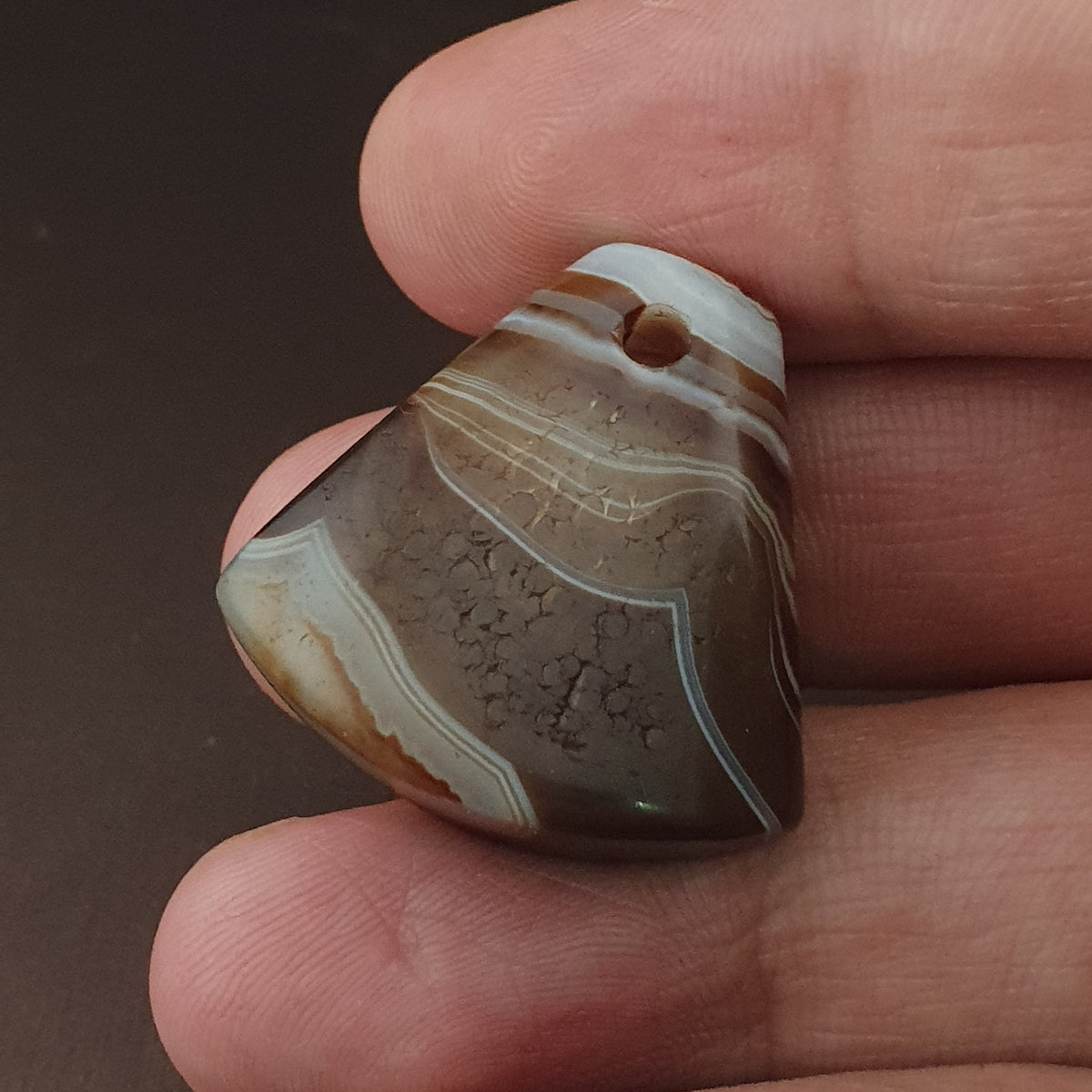 Vintage Natural Eyes Suliemani Agate Bead Amulet Pendant