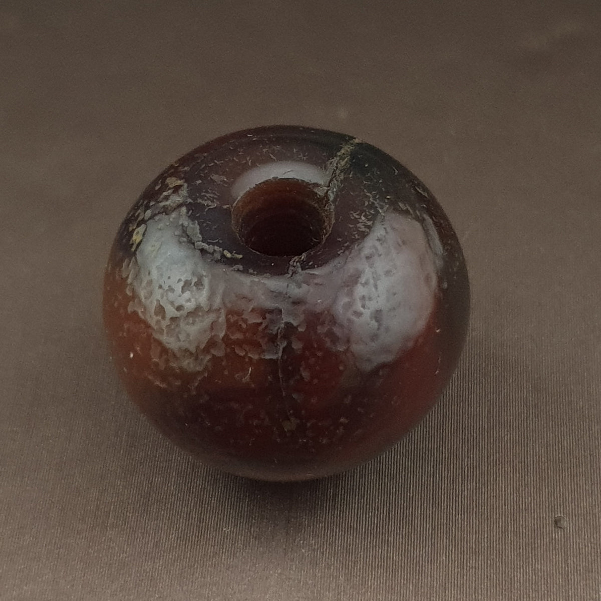 Vintage Natural Pattern Suliemani Tire Shape Agate Bead Amulet