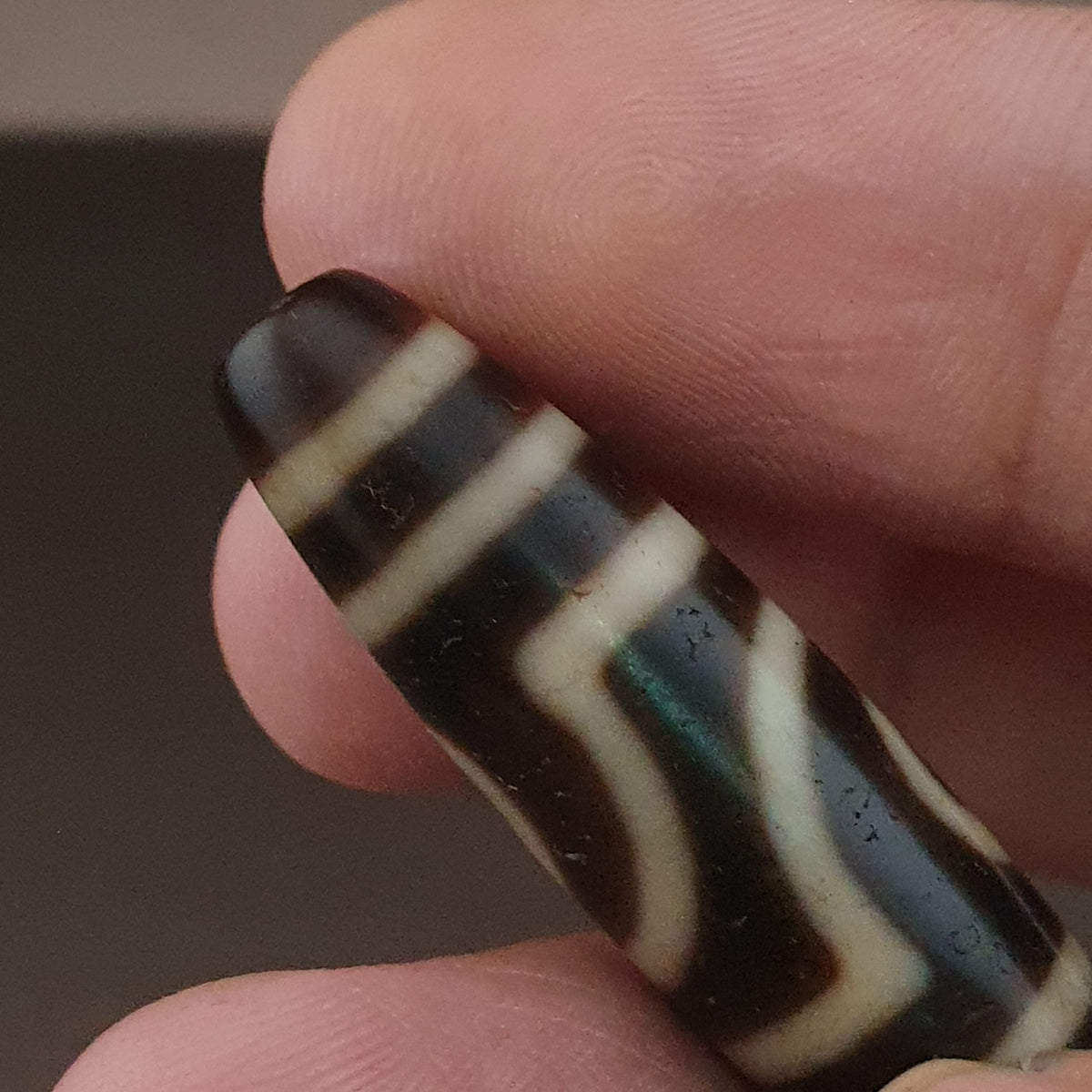 Antique Himalayan Tibetan 2 Eyes Agate Dzi Bead Amulet