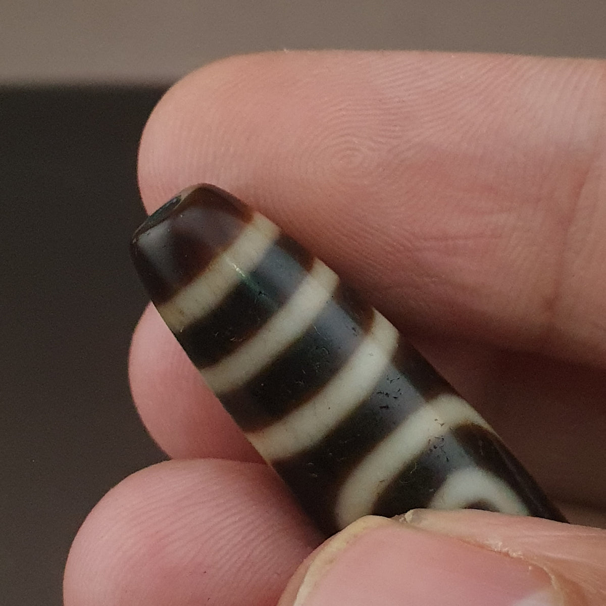 Antique Himalayan Tibetan 2 Eyes Agate Dzi Bead Amulet