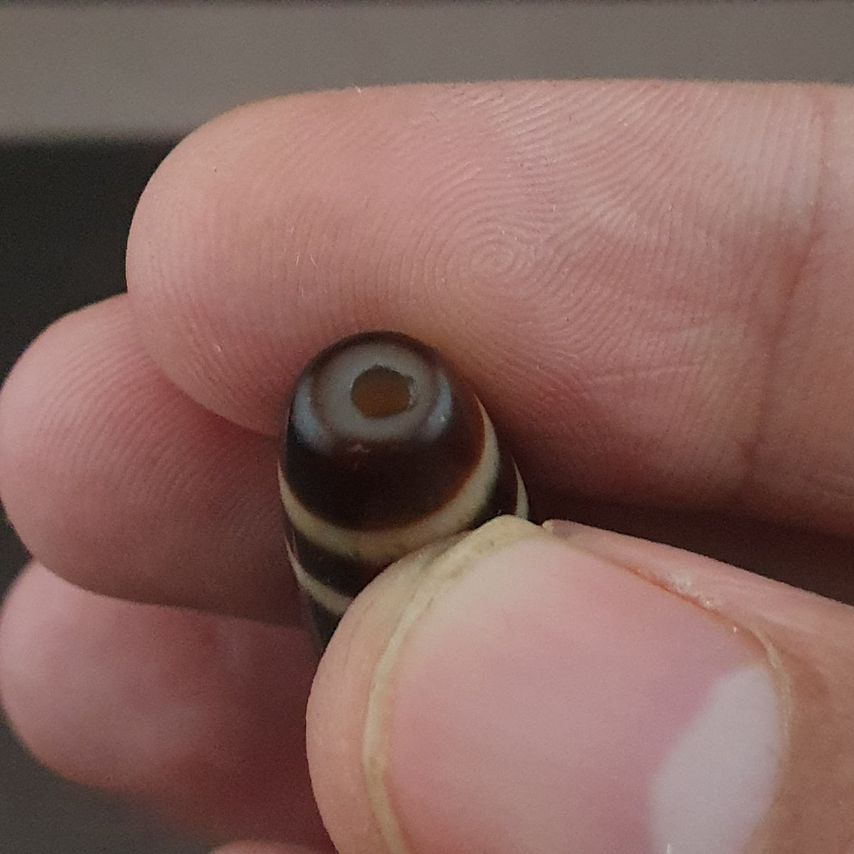 Antique Himalayan Tibetan 2 Eyes Agate Dzi Bead Amulet