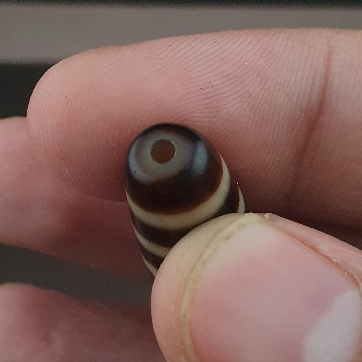 Antique Himalayan Tibetan 2 Eyes Agate Dzi Bead Amulet
