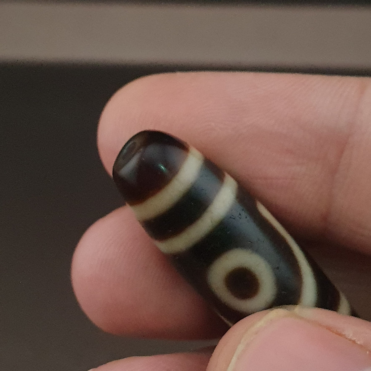 Antique Himalayan Tibetan 2 Eyes Agate Dzi Bead Amulet