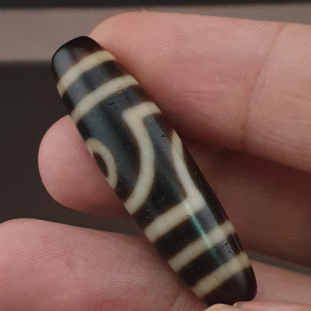 Antique Himalayan Tibetan 2 Eyes Agate Dzi Bead Amulet
