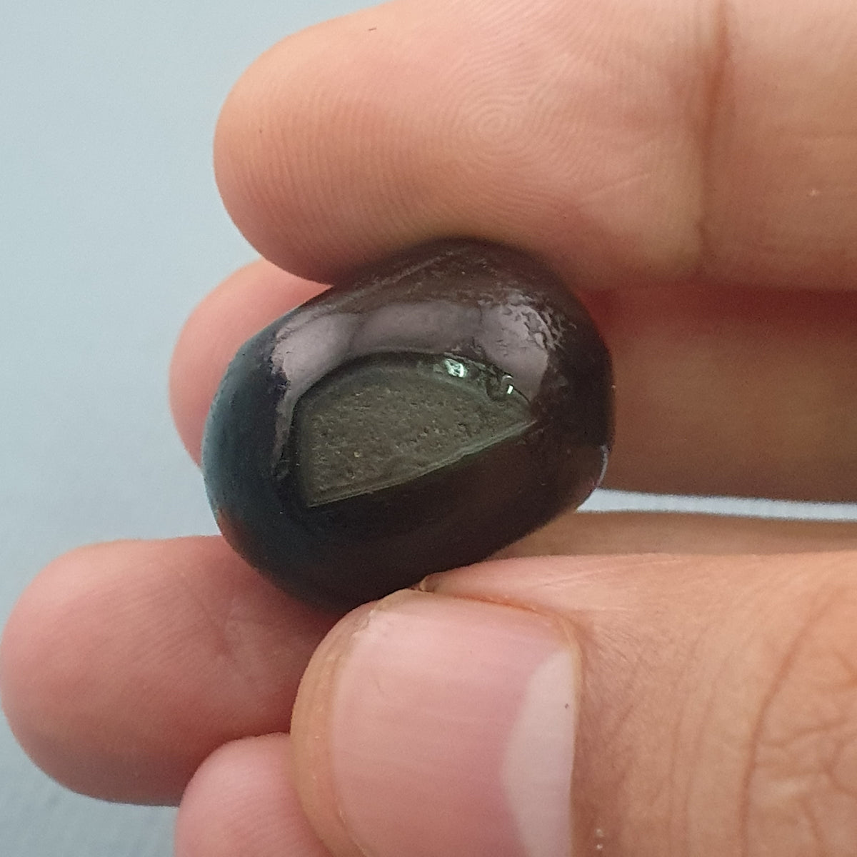 Amulette vintage en œil de Suleimani en agate naturelle, forme pneu