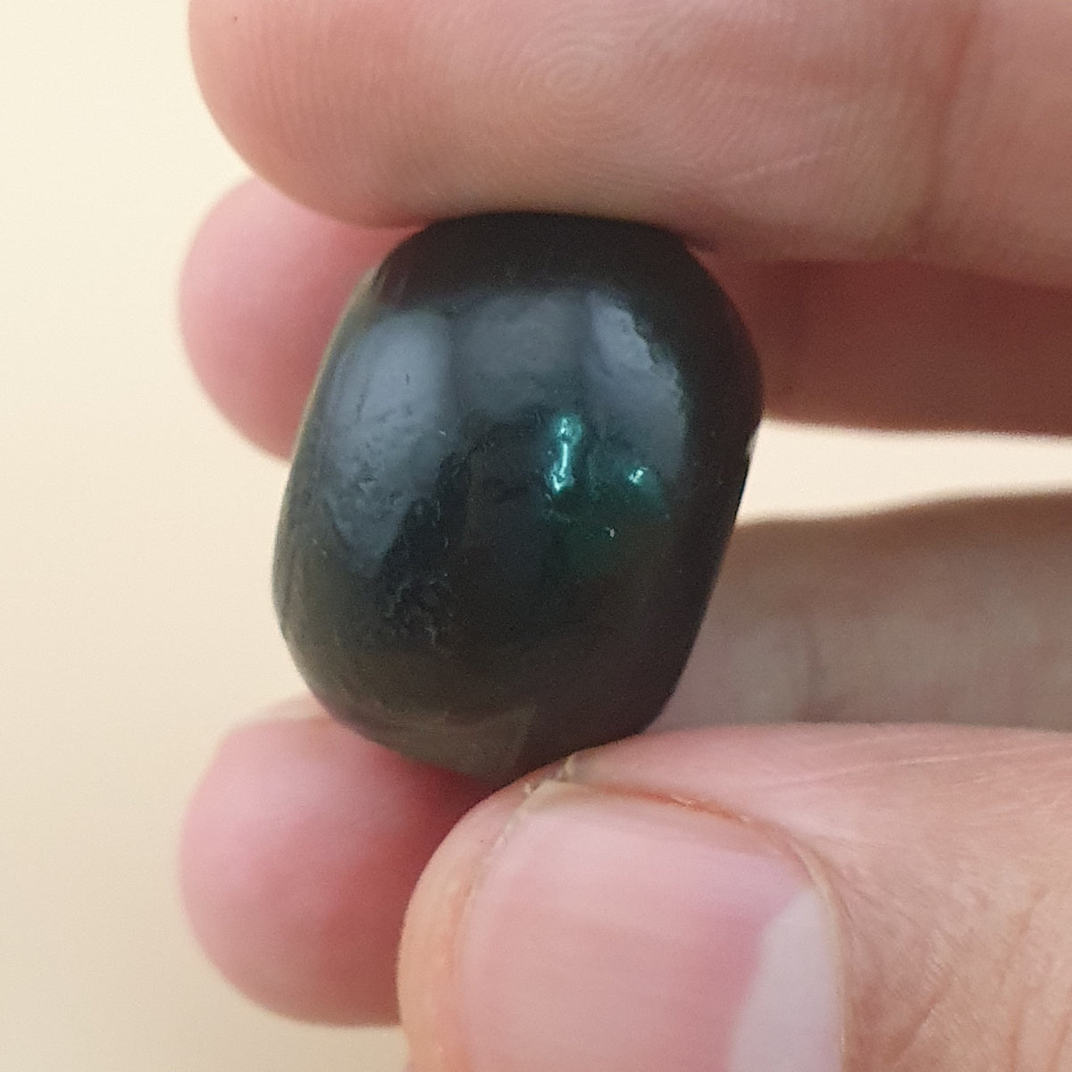 Amulette vintage en œil de Suleimani en agate naturelle, forme pneu