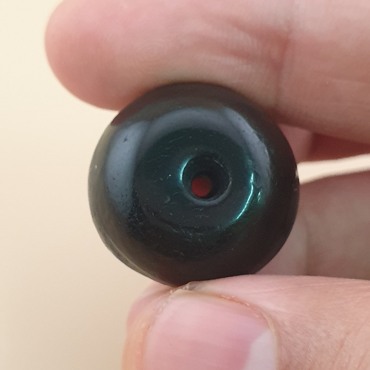 Amulette vintage en œil de Suleimani en agate naturelle, forme pneu