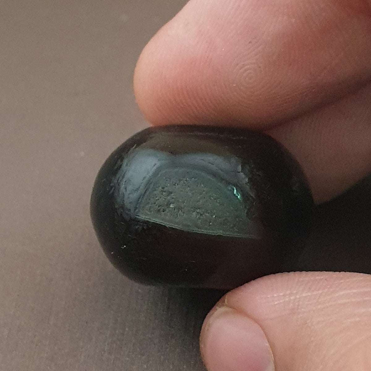 Amulette vintage en œil de Suleimani en agate naturelle, forme pneu