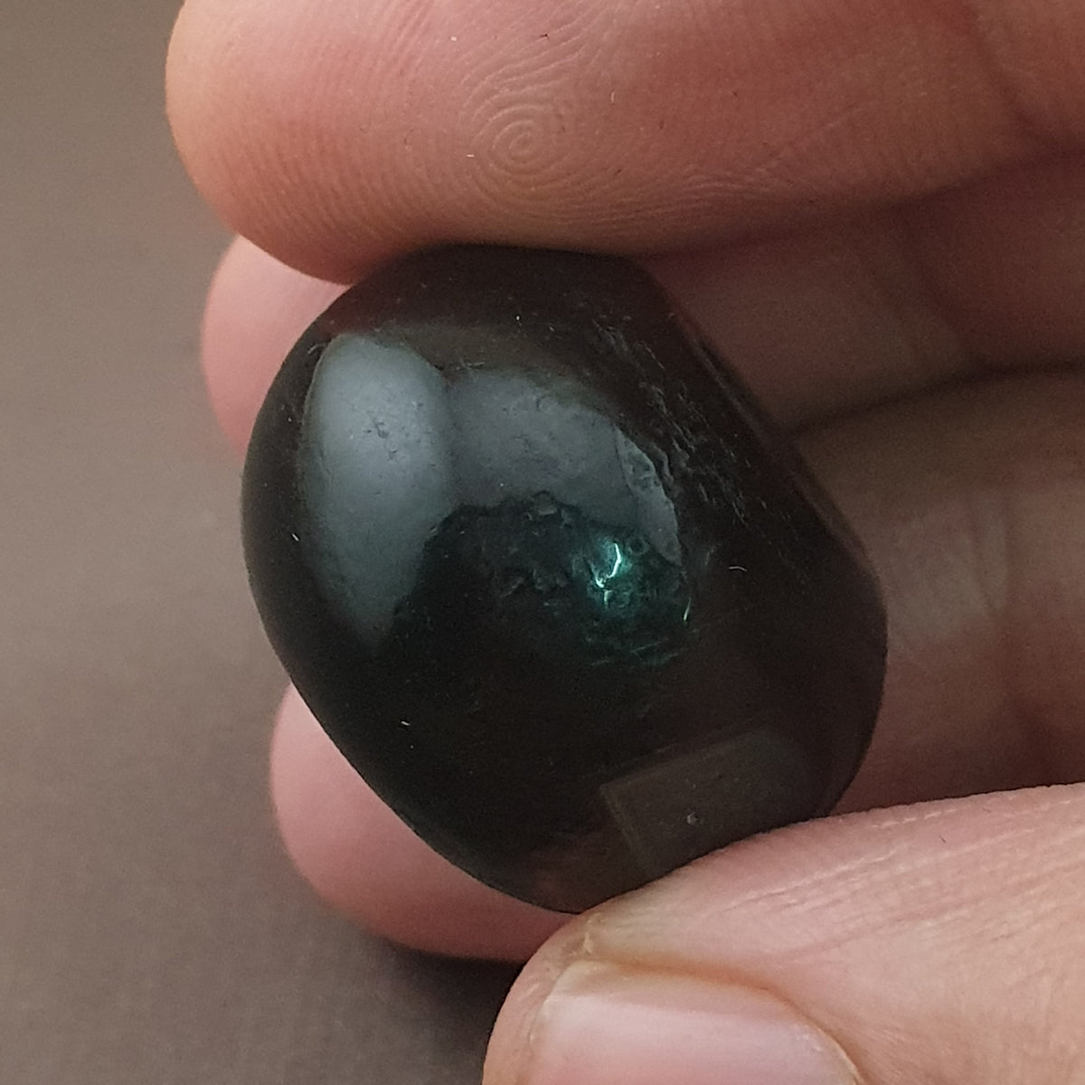 Amulette vintage en œil de Suleimani en agate naturelle, forme pneu