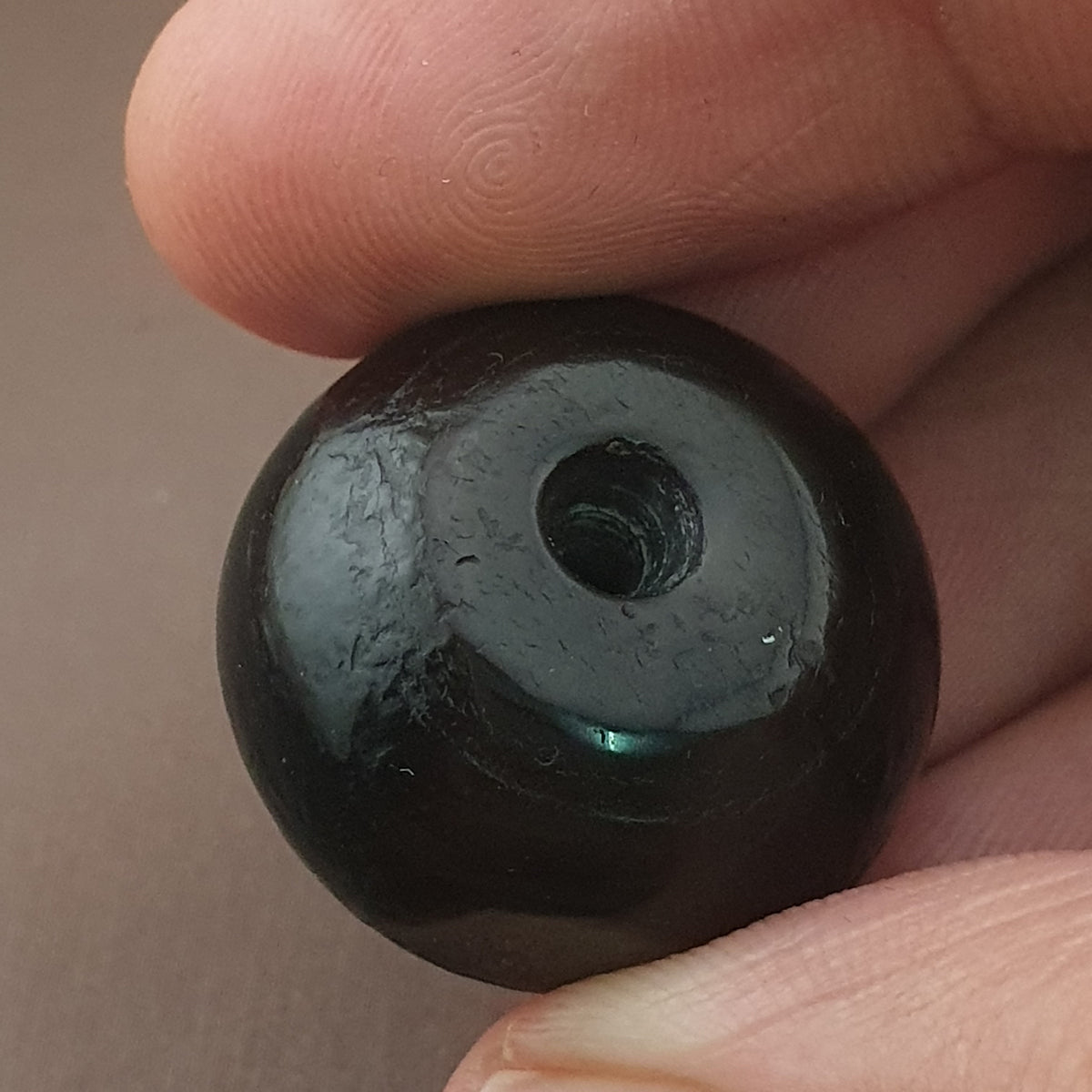 Amulette vintage en œil de Suleimani en agate naturelle, forme pneu