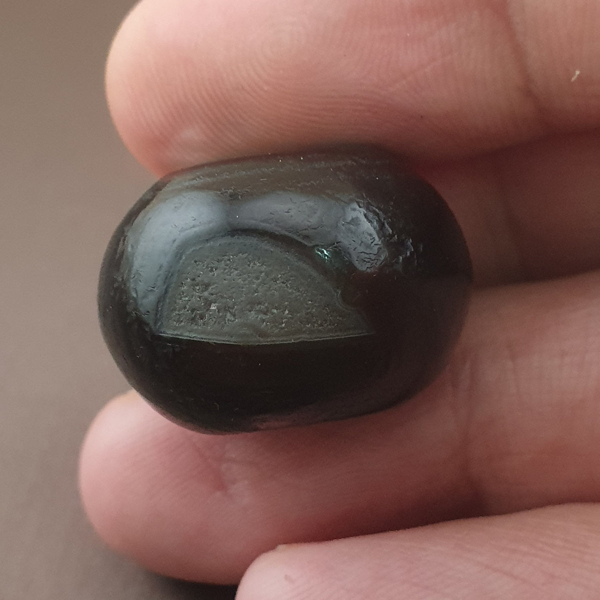 Amulette vintage en œil de Suleimani en agate naturelle, forme pneu